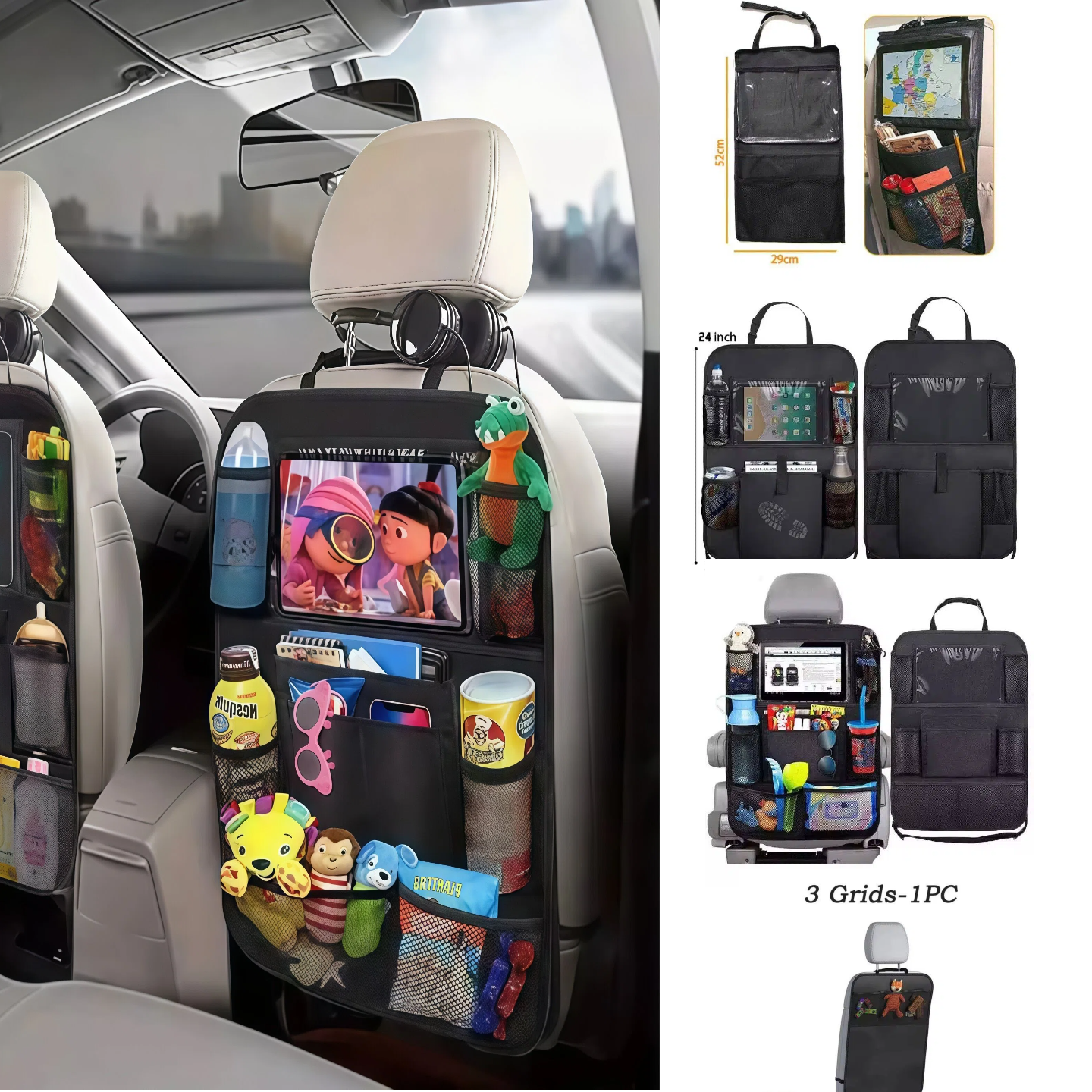Tablet Accessories For Car - Car Seat Organizer Multifunctional Oxford Fabric
