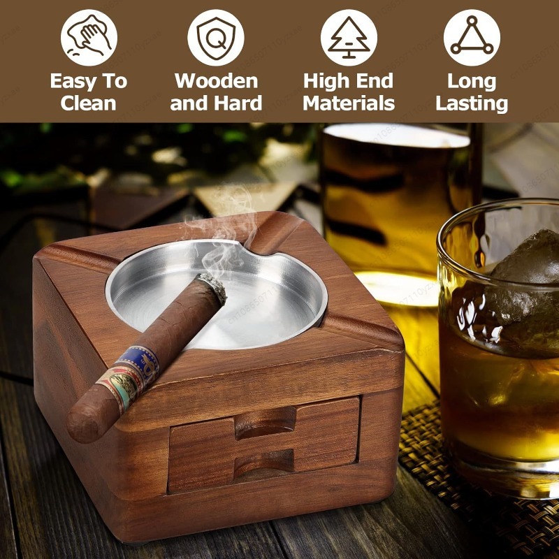 Wooden Cigar Ashtray with Phon - Tablet Tech Accessories のレビューと価格