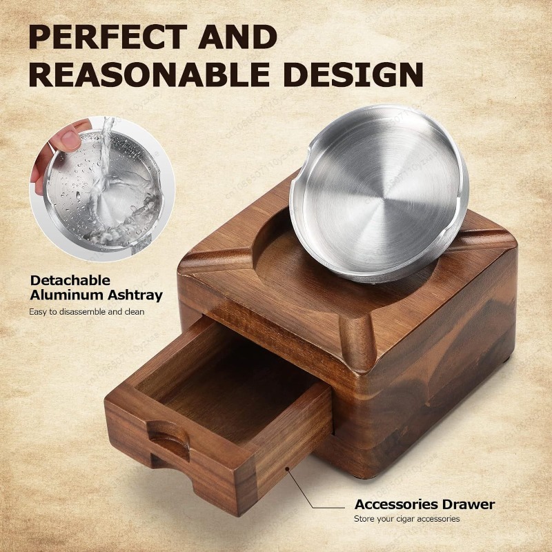 Wooden Cigar Ashtray with Phon - Tablet Tech Accessories のレビューと価格