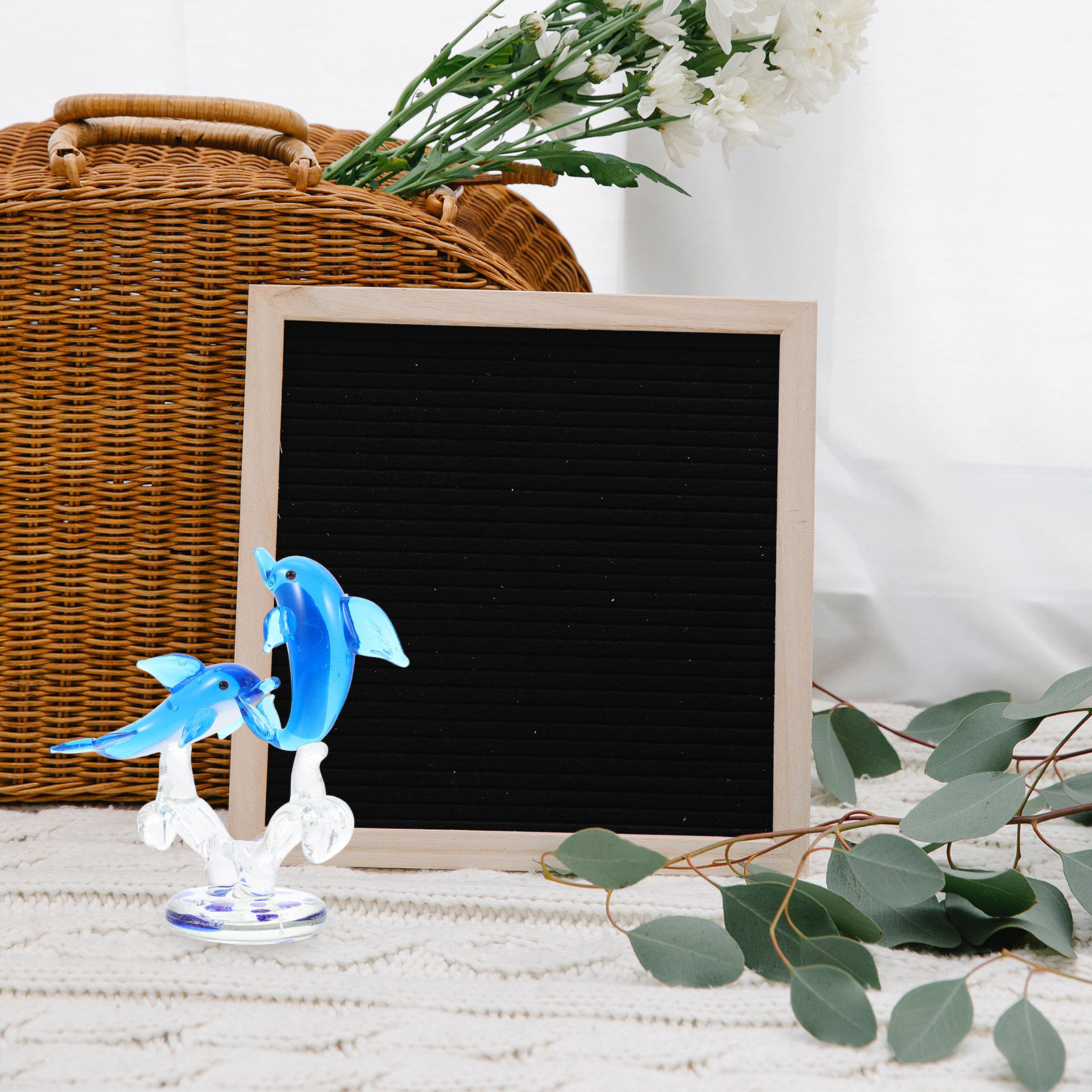 Exquisite Glass Dolphin Statue - Office Table Accessories Unique のレビューと価格