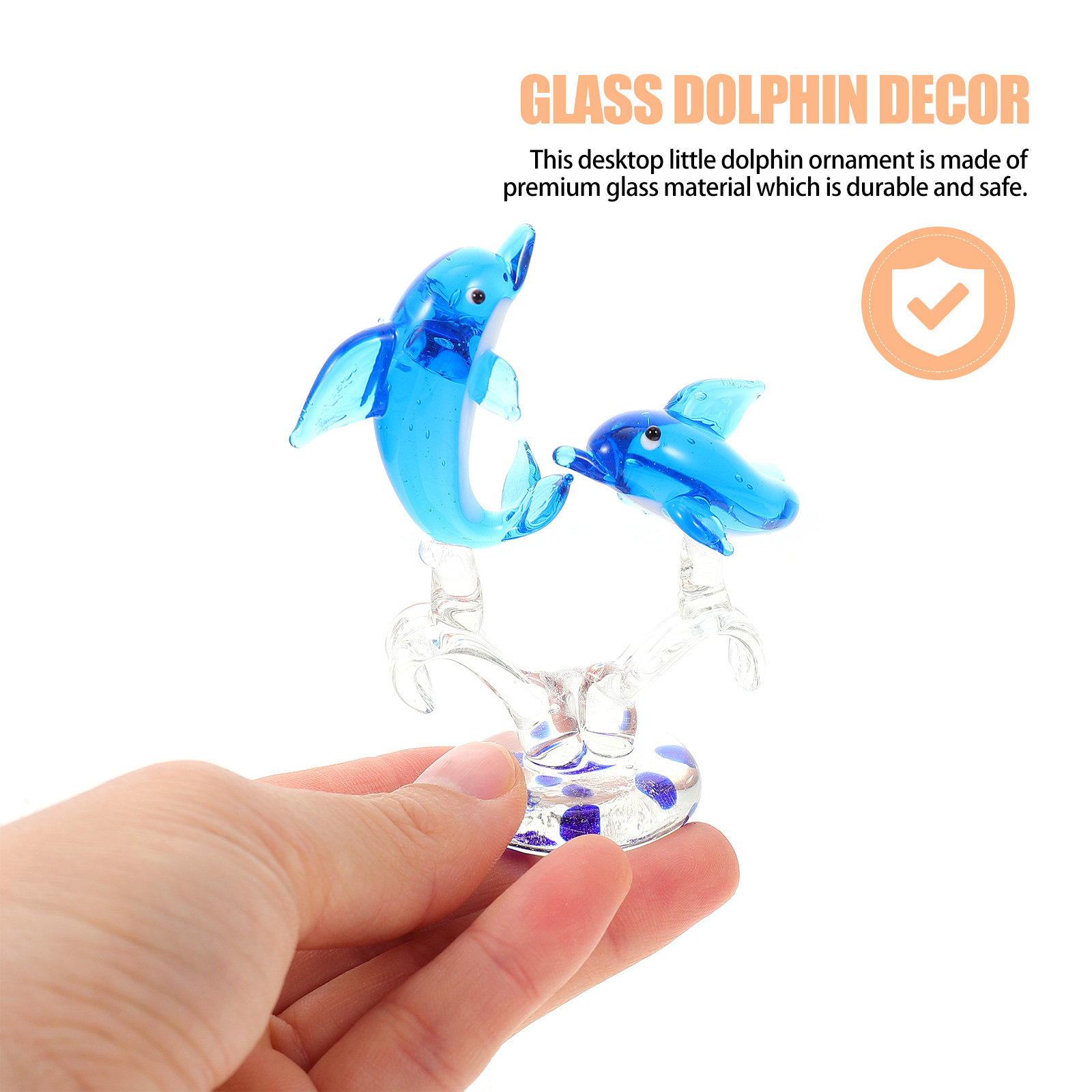 Exquisite Glass Dolphin Statue - Office Table Accessories Unique のレビューと価格