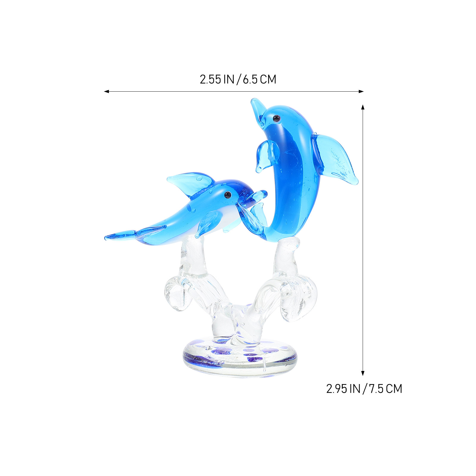 Exquisite Glass Dolphin Statue - Office Table Accessories Unique のレビューと価格