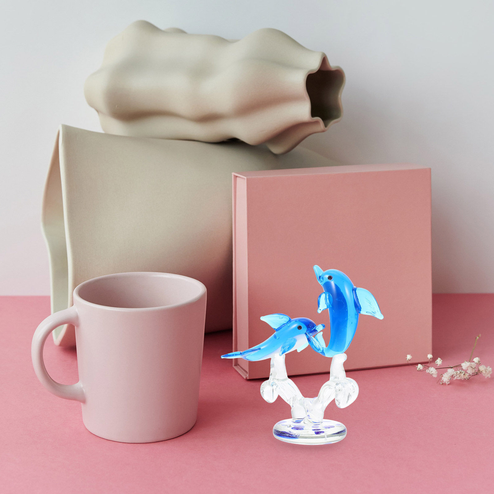 Exquisite Glass Dolphin Statue - Office Table Accessories Unique のレビューと価格