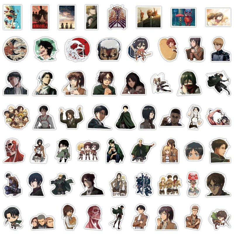 60Pcs Attack on Titan Anime St - Tablet Cute Accessories のレビューと価格