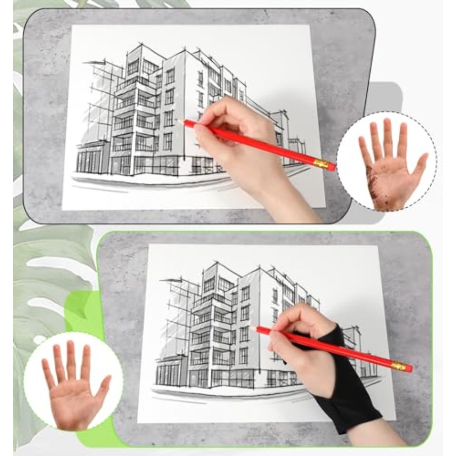 3 Pcs Artist Glove, Black Draw - Drawing Glove Artist のレビューと価格