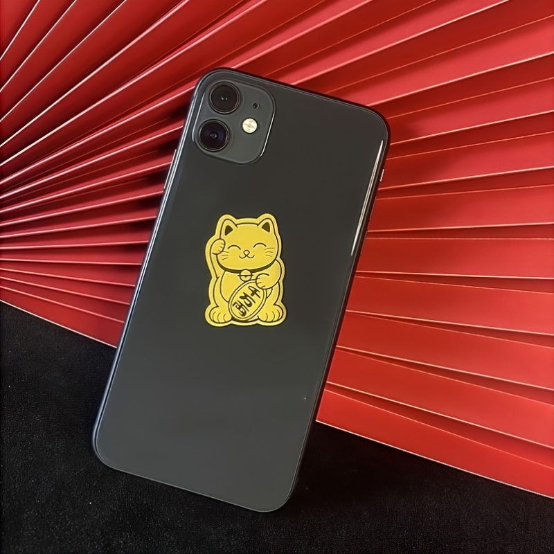 6 Gold Lucky Cat Stickers - De - Tablet Tech Accessories のレビューと価格